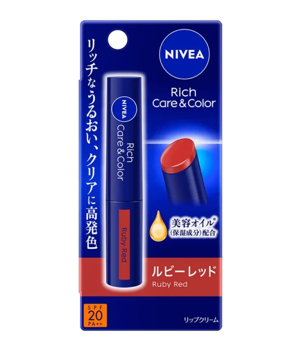 Nivea Rich Care & Color Lip Ruby Red Moisturizing Tinted Lip Balm 2g - Image 3