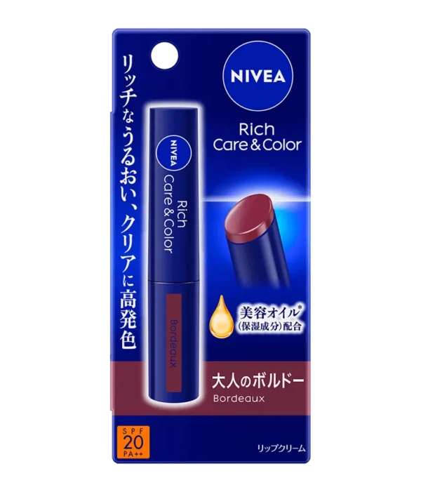 Nivea Rich Care & Color Lip Bordeaux Moisturizing Tinted Lip Balm 2g - Image 3