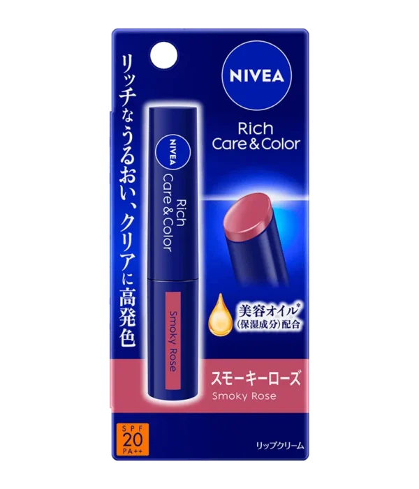 Nivea Rich Care & Color Lip Smoky Rose Moisturizing Tinted Lip Balm 2g - Image 3