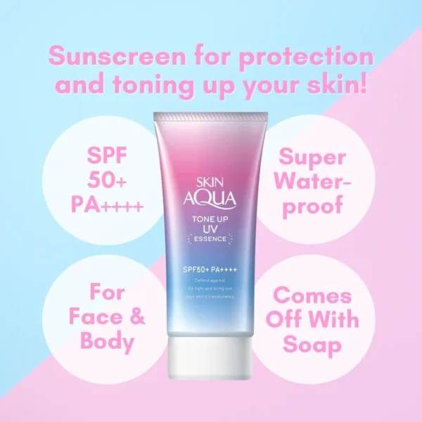 Skin Aqua Tone Up UV Essence Tinted Sunscreen Lavender SPF50+ 80g - Image 3