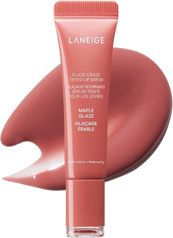 Laneige Glaze Tin Trip Serum, Peach Glaze, 0.4 oz (12 g), Lip Balm, Lip Mask, Moisturizer, - Image 2