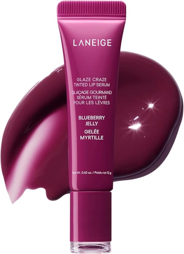LANEIGE Glaze Tin Trip Serum, Blueberry Jelly (12 g), Lip Balm, Moisturizer - Image 3
